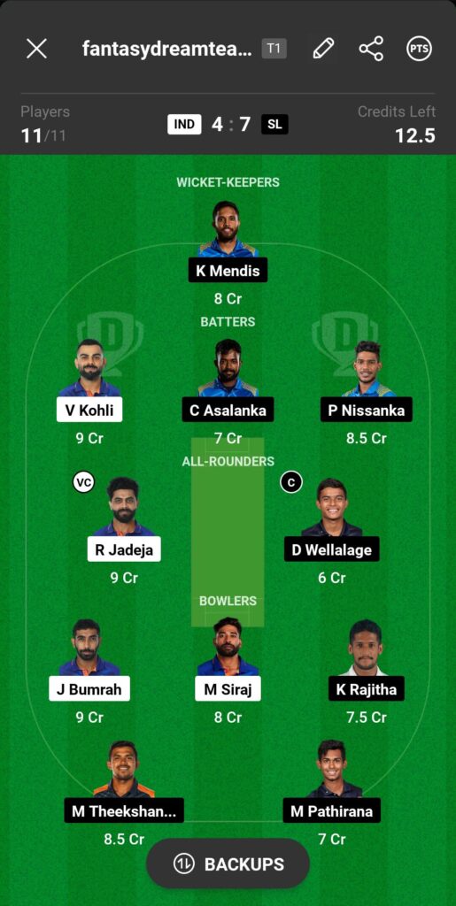 IND VS SL