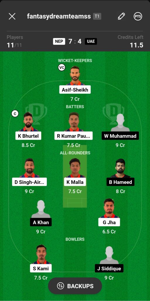NEP VS UAE 