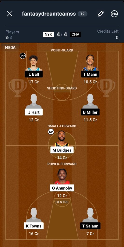 NYK VS CHA